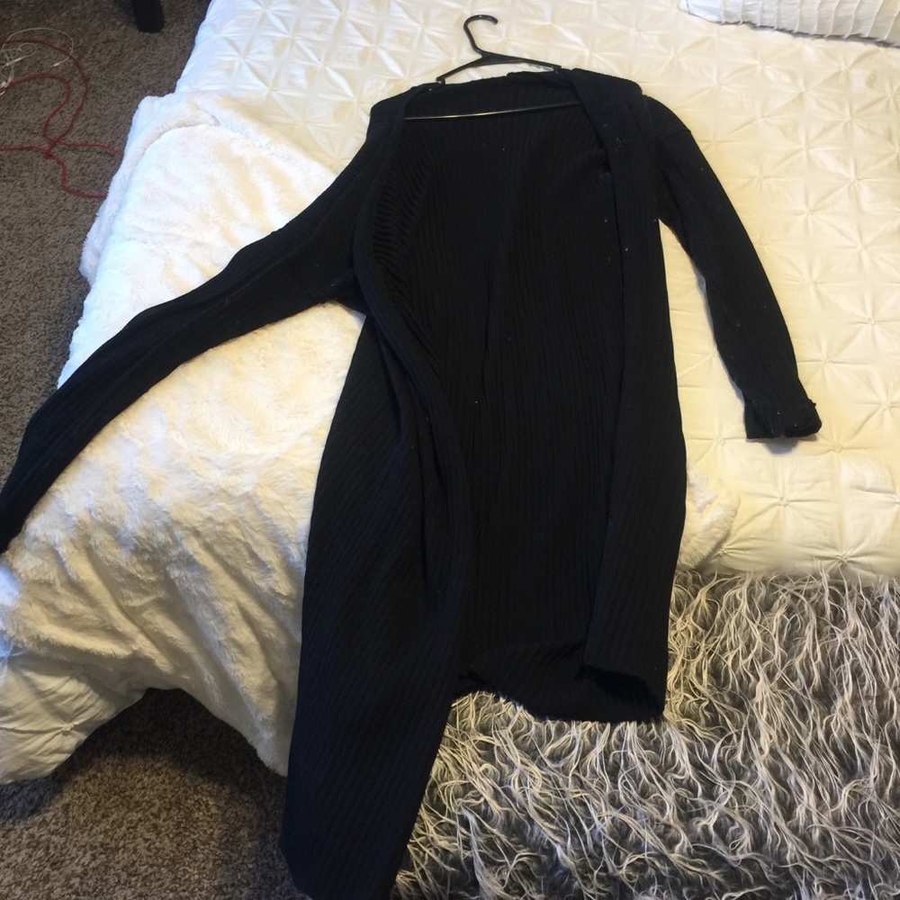 Long black cardigan